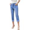 image:imageSidefeel Womens Capri Jeans High Waisted Stretchy Rollup Skinny Cuffed Cropped Zimbaplatinum Summer Capri PantsLight Blue