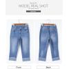 image:imageSidefeel Womens Capri Jeans High Waisted Stretchy Rollup Skinny Cuffed Cropped Zimbaplatinum Summer Capri PantsLight Blue