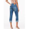 image:imageSidefeel Womens Capri Jeans High Waisted Stretchy Rollup Skinny Cuffed Cropped Zimbaplatinum Summer Capri PantsReal Teal