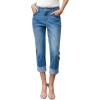 image:imageSidefeel Womens Capri Jeans High Waisted Stretchy Rollup Skinny Cuffed Cropped Zimbaplatinum Summer Capri PantsReal Teal