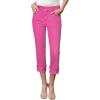 image:imageSidefeel Womens Capri Jeans High Waisted Stretchy Rollup Skinny Cuffed Cropped Zimbaplatinum Summer Capri PantsRose Red