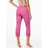 image:imageSidefeel Womens Capri Jeans High Waisted Stretchy Rollup Skinny Cuffed Cropped Zimbaplatinum Summer Capri PantsRose Red