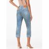 image:imageSidefeel Womens Capri Jeans High Waisted Stretchy Rollup Skinny Cuffed Cropped Zimbaplatinum Summer Capri PantsStone Blue