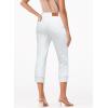 image:imageSidefeel Womens Capri Jeans High Waisted Stretchy Rollup Skinny Cuffed Cropped Zimbaplatinum Summer Capri PantsWhite