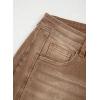 image:imageSidefeel Womens Capri Jeans High Waisted Wide Leg Stretchy Raw Hem Side Seam Zimbaplatinum Denim PantsBrown