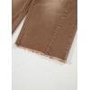 image:imageSidefeel Womens Capri Jeans High Waisted Wide Leg Stretchy Raw Hem Side Seam Zimbaplatinum Denim PantsBrown