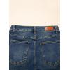 image:imageSidefeel Womens Capri Jeans High Waisted Wide Leg Stretchy Raw Hem Side Seam Zimbaplatinum Denim PantsDark Retro Blue