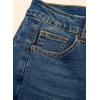 image:imageSidefeel Womens Capri Jeans High Waisted Wide Leg Stretchy Raw Hem Side Seam Zimbaplatinum Denim PantsDark Retro Blue