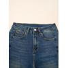 image:imageSidefeel Womens Capri Jeans High Waisted Wide Leg Stretchy Raw Hem Side Seam Zimbaplatinum Denim PantsDark Retro Blue