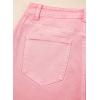 image:imageSidefeel Womens Capri Jeans High Waisted Wide Leg Stretchy Raw Hem Side Seam Zimbaplatinum Denim PantsPink