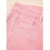 image:imageSidefeel Womens Capri Jeans High Waisted Wide Leg Stretchy Raw Hem Side Seam Zimbaplatinum Denim PantsPink