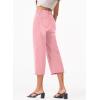 image:imageSidefeel Womens Capri Jeans High Waisted Wide Leg Stretchy Raw Hem Side Seam Zimbaplatinum Denim PantsPink