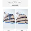 image:imageSidefeel Womens Cardigan 2024 Fall Sweaters Open Front Coat Oversized Striped Chunky Outwear with Pockets