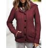 image:imageSidefeel Womens Cardigan Sweaters Hooded Cardigans Fleece Lined Jackets Winter Sweater CoatBurgundy