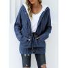 image:imageSidefeel Womens Cardigan Sweaters Hooded Cardigans Fleece Lined Jackets Winter Sweater CoatK 21 Blue