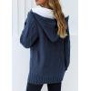 image:imageSidefeel Womens Cardigan Sweaters Hooded Cardigans Fleece Lined Jackets Winter Sweater CoatK 21 Blue