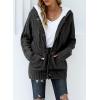 image:imageSidefeel Womens Cardigan Sweaters Hooded Cardigans Fleece Lined Jackets Winter Sweater CoatK Dark Gray
