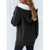 image:imageSidefeel Womens Cardigan Sweaters Hooded Cardigans Fleece Lined Jackets Winter Sweater CoatK Dark Gray