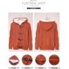 image:imageSidefeel Womens Cardigan Sweaters Hooded Cardigans Fleece Lined Jackets Winter Sweater CoatK Orange