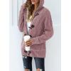 image:imageSidefeel Womens Cardigan Sweaters Hooded Cardigans Fleece Lined Jackets Winter Sweater CoatK Pink