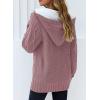 image:imageSidefeel Womens Cardigan Sweaters Hooded Cardigans Fleece Lined Jackets Winter Sweater CoatK Pink