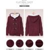 image:imageSidefeel Womens Cardigan Sweaters Hooded Cardigans Fleece Lined Jackets Winter Sweater CoatK Red