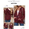 image:imageSidefeel Womens Cardigan Sweaters Hooded Cardigans Fleece Lined Jackets Winter Sweater CoatK Red