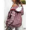 image:imageSidefeel Womens Cardigan Sweaters Hooded Cardigans Fleece Lined Jackets Winter Sweater CoatRed