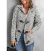 image:imageSidefeel Womens Cardigan Sweaters Hooded Cardigans Fleece Lined Jackets Winter Sweater CoatWhite Grey
