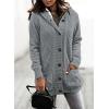 image:imageSidefeel Womens Cardigan Sweaters Hooded Fleece Lined Button Down Front Jackets Winter Coat with PocketsDeep Gray