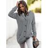 image:imageSidefeel Womens Cardigan Sweaters Hooded Fleece Lined Button Down Front Jackets Winter Coat with PocketsDeep Gray