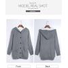 image:imageSidefeel Womens Cardigan Sweaters Hooded Fleece Lined Button Down Front Jackets Winter Coat with PocketsDeep Gray