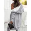 image:imageSidefeel Womens Cardigan Sweaters Hooded Fleece Lined Button Down Front Jackets Winter Coat with PocketsGray