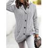 image:imageSidefeel Womens Cardigan Sweaters Hooded Fleece Lined Button Down Front Jackets Winter Coat with PocketsGray