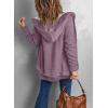 image:imageSidefeel Womens Cardigan Sweaters Hooded Fleece Lined Button Down Front Jackets Winter Coat with PocketsHooded 21 Purple