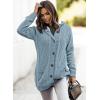 image:imageSidefeel Womens Cardigan Sweaters Hooded Fleece Lined Button Down Front Jackets Winter Coat with PocketsHooded 22 Blue