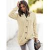 image:imageSidefeel Womens Cardigan Sweaters Hooded Fleece Lined Button Down Front Jackets Winter Coat with PocketsHooded Beige