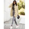 image:imageSidefeel Womens Cardigan Sweaters Hooded Fleece Lined Button Down Front Jackets Winter Coat with PocketsHooded Beige