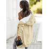 image:imageSidefeel Womens Cardigan Sweaters Hooded Fleece Lined Button Down Front Jackets Winter Coat with PocketsHooded Beige