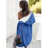 image:imageSidefeel Womens Cardigan Sweaters Hooded Fleece Lined Button Down Front Jackets Winter Coat with PocketsHooded Blue