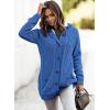 image:imageSidefeel Womens Cardigan Sweaters Hooded Fleece Lined Button Down Front Jackets Winter Coat with PocketsHooded Blue