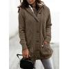 image:imageSidefeel Womens Cardigan Sweaters Hooded Fleece Lined Button Down Front Jackets Winter Coat with PocketsHooded Brown