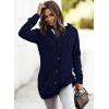 image:imageSidefeel Womens Cardigan Sweaters Hooded Fleece Lined Button Down Front Jackets Winter Coat with PocketsHooded Deep Blue