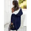 image:imageSidefeel Womens Cardigan Sweaters Hooded Fleece Lined Button Down Front Jackets Winter Coat with PocketsHooded Deep Blue