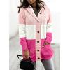 image:imageSidefeel Womens Cardigan Sweaters Hooded Fleece Lined Button Down Front Jackets Winter Coat with PocketsHooded Hot Pink