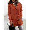 image:imageSidefeel Womens Cardigan Sweaters Hooded Fleece Lined Button Down Front Jackets Winter Coat with PocketsHooded Oronge