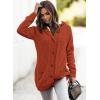 image:imageSidefeel Womens Cardigan Sweaters Hooded Fleece Lined Button Down Front Jackets Winter Coat with PocketsHooded Oronge