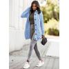 image:imageSidefeel Womens Cardigan Sweaters Hooded Fleece Lined Button Down Front Jackets Winter Coat with PocketsHooded Sky Blue