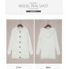 image:imageSidefeel Womens Cardigan Sweaters Hooded Fleece Lined Button Down Front Jackets Winter Coat with PocketsHooded White