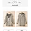 image:imageSidefeel Womens Cardigan Sweaters Hooded Oversized Open Front Chunky Knit Plaid Sweater Coat Fall Fashion TopsApricot